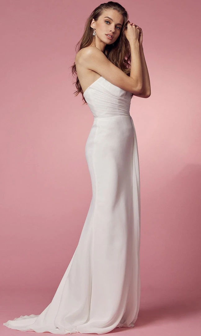 Nox Anabel Bridal E1005W - One Shoulder Bridal Gown 6 Nox Anabel Bridal E1005W - One Shoulder Bridal Gown