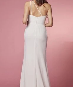 Nox Anabel Bridal E1005W - One Shoulder Bridal Gown