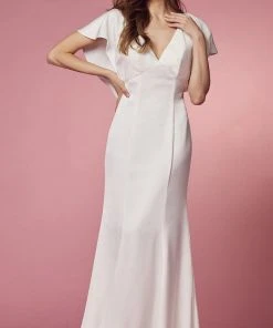 Nox Anabel Bridal JE912 - Flutter Sleeve Bridal Gown 15 Nox Anabel Bridal JE912 - Flutter Sleeve Bridal Gown