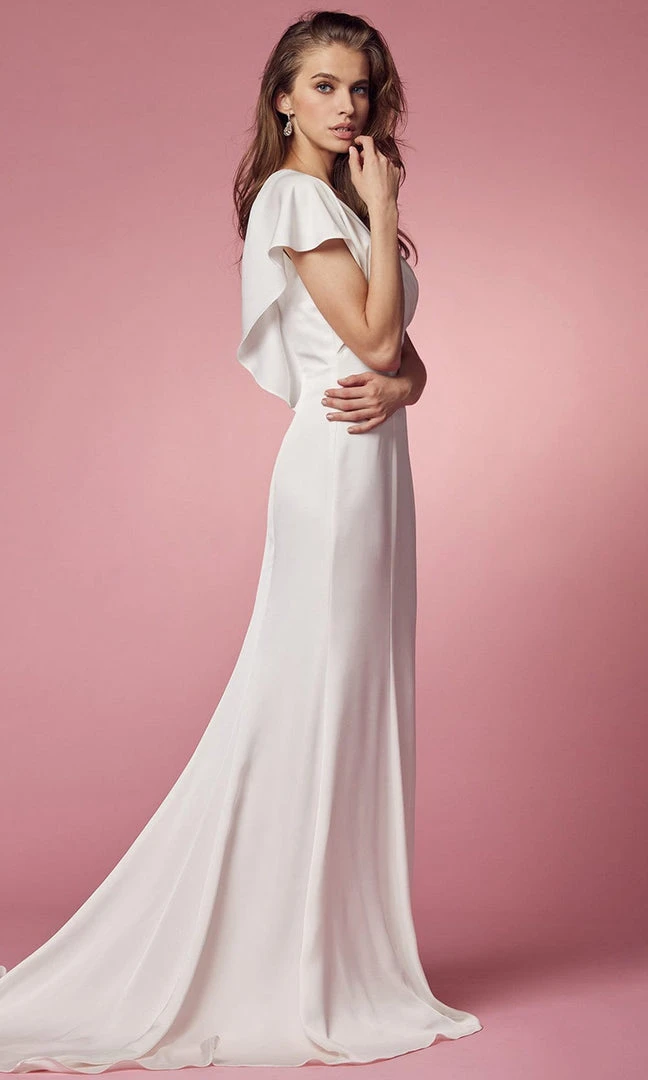 Nox Anabel Bridal JE912 - Flutter Sleeve Bridal Gown 6 Nox Anabel Bridal JE912 - Flutter Sleeve Bridal Gown