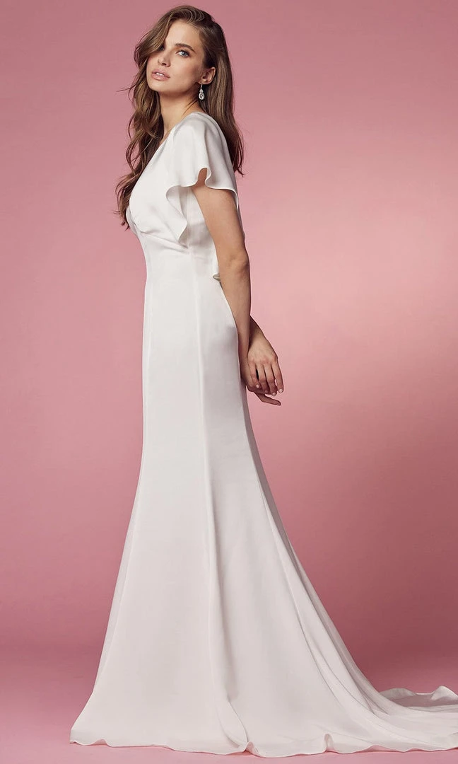 Nox Anabel Bridal JE912 - Flutter Sleeve Bridal Gown 5 Nox Anabel Bridal JE912 - Flutter Sleeve Bridal Gown