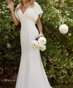 Nox Anabel Bridal JE912 - Flutter Sleeve Bridal Gown 16 Nox Anabel Bridal JE912 - Flutter Sleeve Bridal Gown