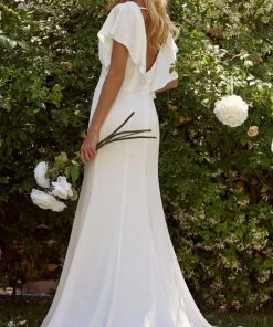 Nox Anabel Bridal JE912 - Flutter Sleeve Bridal Gown 17 Nox Anabel Bridal JE912 - Flutter Sleeve Bridal Gown