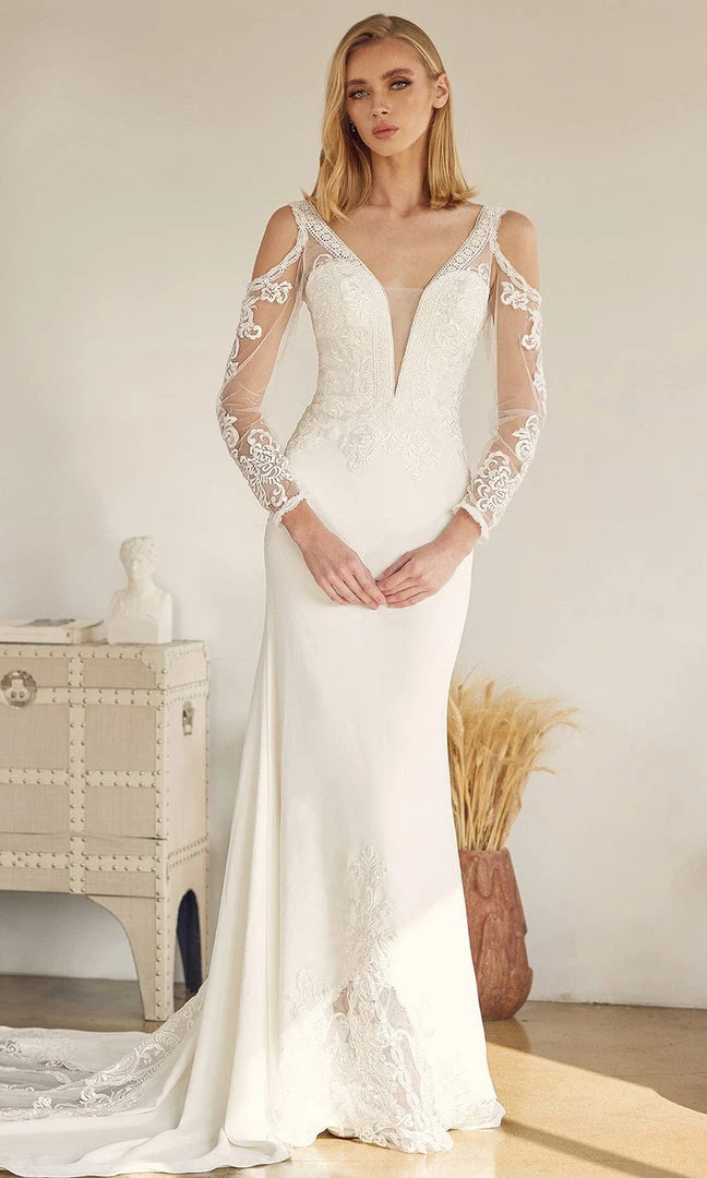 Nox Anabel Bridal JE916 - Long Sleeve Bridal Gown 3 Nox Anabel Bridal JE916 - Long Sleeve Bridal Gown