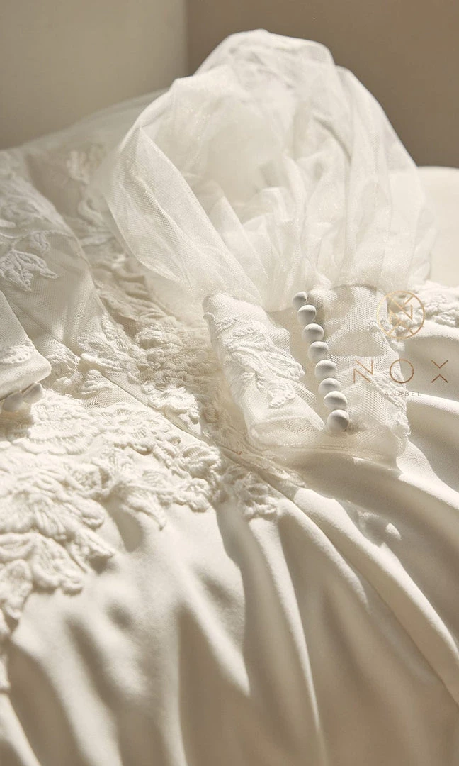 Nox Anabel Bridal JE919 - Bishop Sleeve Bridal Gown 9 Nox Anabel Bridal JE919 - Bishop Sleeve Bridal Gown