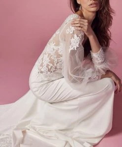 Nox Anabel Bridal JE919 - Bishop Sleeve Bridal Gown 12 Nox Anabel Bridal JE919 - Bishop Sleeve Bridal Gown