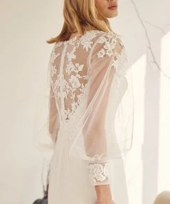 Nox Anabel Bridal JE919 - Bishop Sleeve Bridal Gown 13 Nox Anabel Bridal JE919 - Bishop Sleeve Bridal Gown