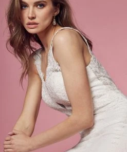 Nox Anabel Bridal JS923 - V-Neck Lace Bridal Gown