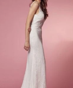 Nox Anabel Bridal JS923 - V-Neck Lace Bridal Gown
