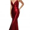 Nox Anabel - C227 Plunging V-neck Trumpet Dress With Open Back