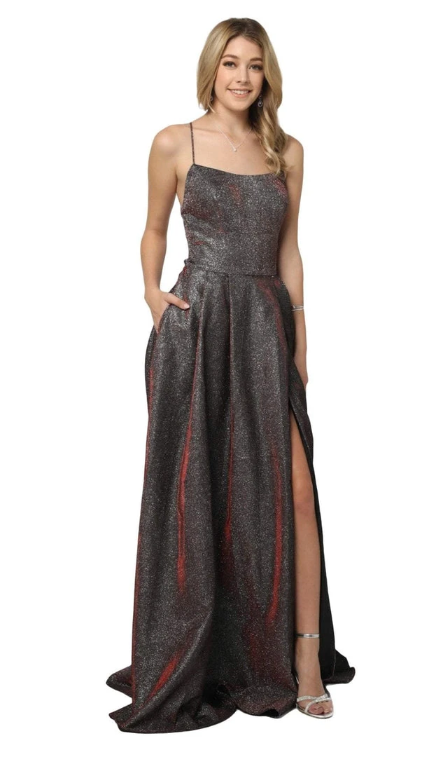 Nox Anabel - C241 Metallic Crisscross Open Back A-Line Gown 8 Nox Anabel - C241 Metallic Crisscross Open Back A-Line Gown