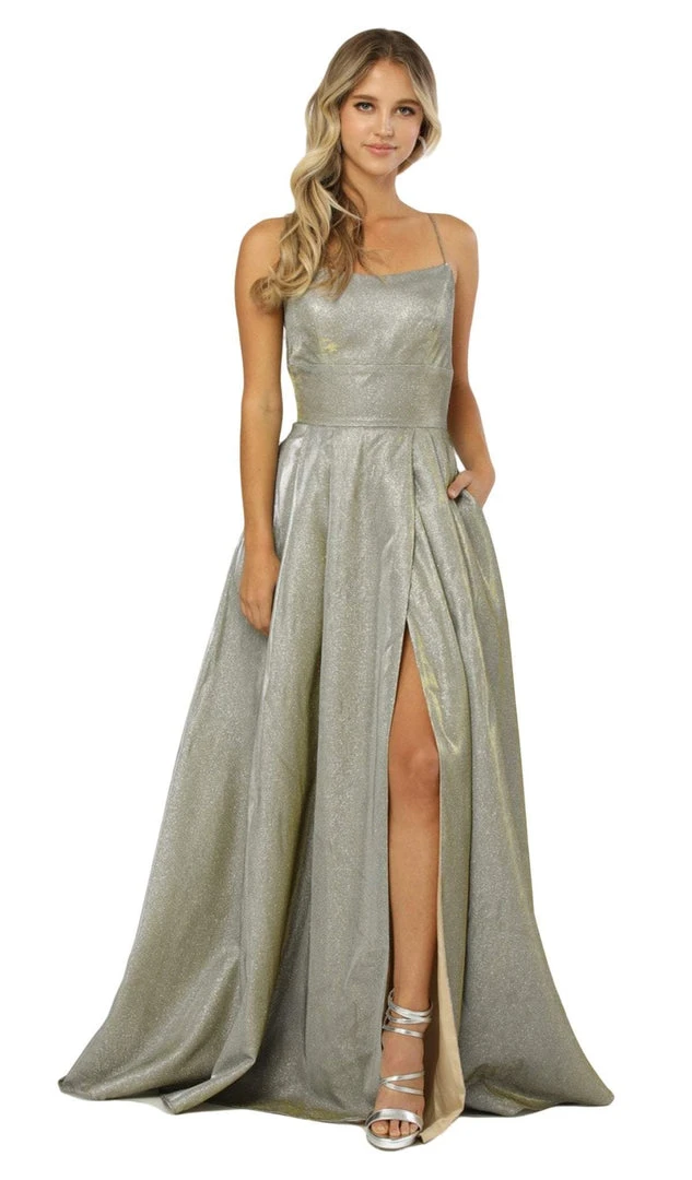 Nox Anabel - C241 Metallic Crisscross Open Back A-Line Gown 9 Nox Anabel - C241 Metallic Crisscross Open Back A-Line Gown