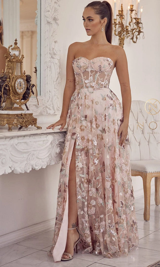 Nox Anabel E1001 - Sequin Bustier Prom Gown 6 Nox Anabel E1001 - Sequin Bustier Prom Gown