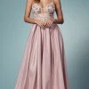Nox Anabel E1004 - Floral A-Line Prom Dress