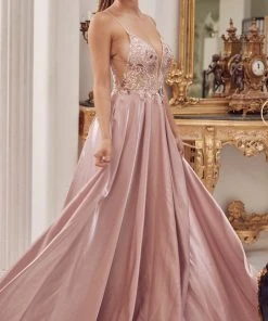 Nox Anabel E1004 - Floral A-Line Prom Dress