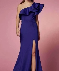 Nox Anabel E467 - Ruffled Asymmetric Long Dress 17 Nox Anabel E467 - Ruffled Asymmetric Long Dress