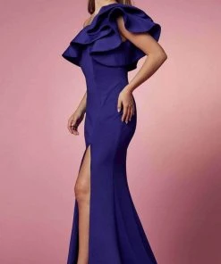 Nox Anabel E467 - Ruffled Asymmetric Long Dress 19 Nox Anabel E467 - Ruffled Asymmetric Long Dress