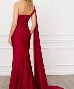 Nox Anabel - E475 Sleeveless One Shoulder Trumpet Dress