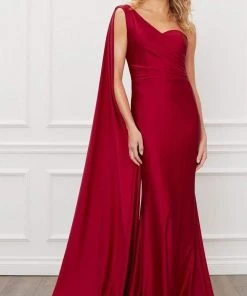 Nox Anabel - E475 Sleeveless One Shoulder Trumpet Dress