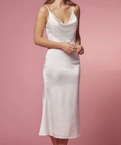 Nox Anabel R1027 - Tea Length Cowl Cocktail Dress