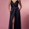 Nox Anabel R1029 - Tie Strap A-Line Prom Dress