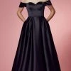 Nox Anabel R1032 - Off Shoulder A-Line Prom Dress