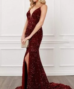 Nox Anabel - R433 Sequined Cut Out Back Long Dress 13 Nox Anabel - R433 Sequined Cut Out Back Long Dress