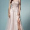 Nox Anabel S1015 - V-Neck Corset Evening Gown
