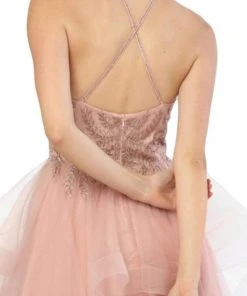 Nox Anabel - S266 Embellished Halter Ruffled A-line Dress 9 Nox Anabel - S266 Embellished Halter Ruffled A-line Dress