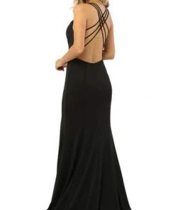 Nox Anabel - Sexy Sleeveless Strappy Back Mermaid Gown M133 - 2 Pc Black In Size XS Available