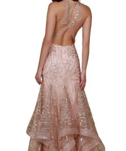 Nox Anabel - T153 Rhinestone Accented Illusion Halter Mermaid Dress 13 Nox Anabel - T153 Rhinestone Accented Illusion Halter Mermaid Dress