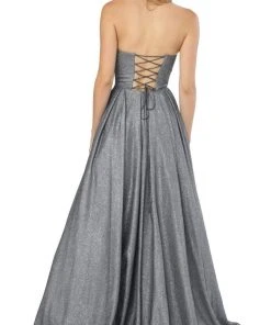 Nox Anabel - T258 Lustrous Strapless Sweetheart A-Line Evening Gown 12 Nox Anabel - T258 Lustrous Strapless Sweetheart A-Line Evening Gown