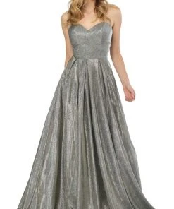 Nox Anabel - T258 Lustrous Strapless Sweetheart A-Line Evening Gown 14 Nox Anabel - T258 Lustrous Strapless Sweetheart A-Line Evening Gown