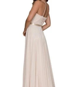 Nox Anabel - Y102P Sleeveless Halter Neck A-line Dress