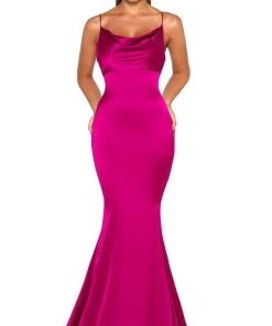 Portia And Scarlett - Dana Gown Cowl Neck Satin Gown