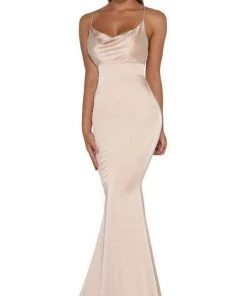 Portia And Scarlett - Dana Gown Cowl Neck Satin Gown