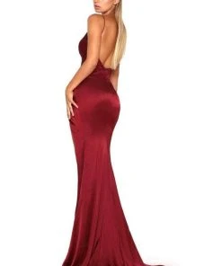 Portia And Scarlett - Hugo Gown Ruched Slit Gown
