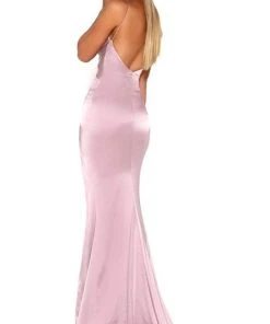 Portia And Scarlett - Hugo Gown Spaghetti Strap Ruched Slit Gown