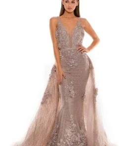 Portia And Scarlett - PS1965S Sleeveless Floral Prom Gown