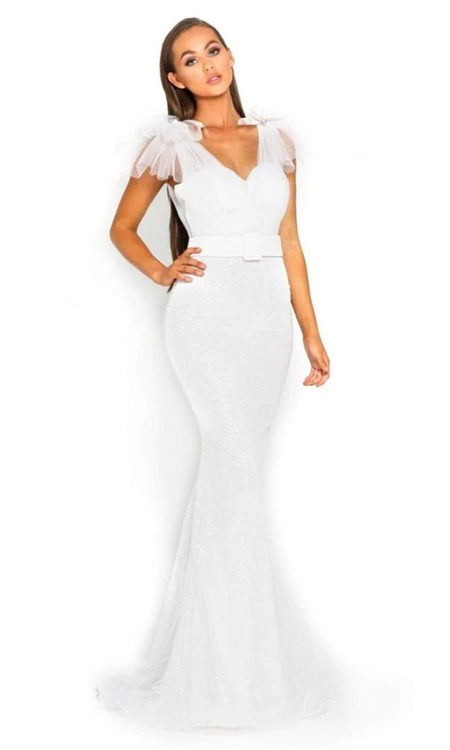 Portia And Scarlett - PS2017 Glitter Mesh V-Neck Evening Dress 7 Portia And Scarlett - PS2017 Glitter Mesh V-Neck Evening Dress