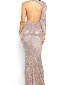 Portia And Scarlett PS2045 - One Shoulder Wrap Sequin Prom Dress