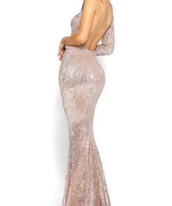 Portia And Scarlett PS2045 - One Shoulder Wrap Sequin Prom Dress