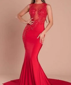 Portia And Scarlett - PS21108 Illusion Fitted Bodice Mermaid Gown