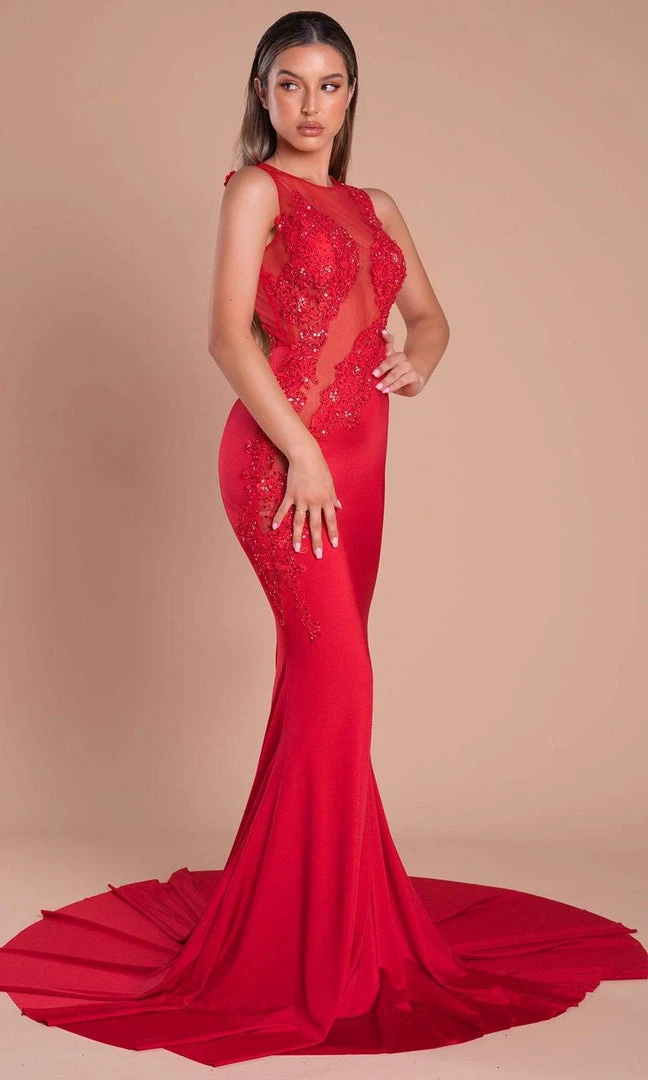 Portia And Scarlett - PS21108 Illusion Fitted Bodice Mermaid Gown 5 Portia And Scarlett - PS21108 Illusion Fitted Bodice Mermaid Gown