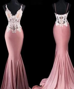 Portia And Scarlett - PS21175 Illusion Appliqued Bodice Mermaid Gown 6 Portia And Scarlett - PS21175 Illusion Appliqued Bodice Mermaid Gown