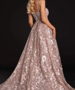 Portia And Scarlett - PS21184 Applique Halter Dress With Overskirt 6 Portia And Scarlett - PS21184 Applique Halter Dress With Overskirt