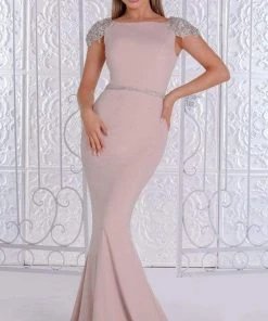 Portia And Scarlett - Ps21187 Crystal Ornate Cap Sleeve Gown 10 Portia And Scarlett - Ps21187 Crystal Ornate Cap Sleeve Gown
