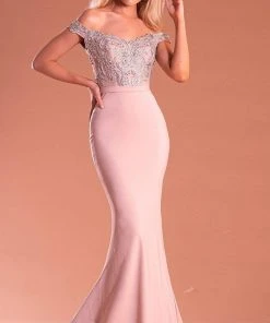 Portia And Scarlett - PS21190 Embroidered Off Shoulder Mermaid Dress