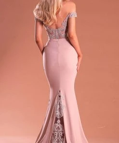 Portia And Scarlett - PS21190 Embroidered Off Shoulder Mermaid Dress