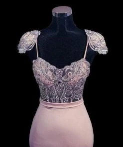 Portia And Scarlett - PS21191 Embroidered V Neck Mermaid Dress